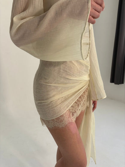 Limelight Dress in yellow lace