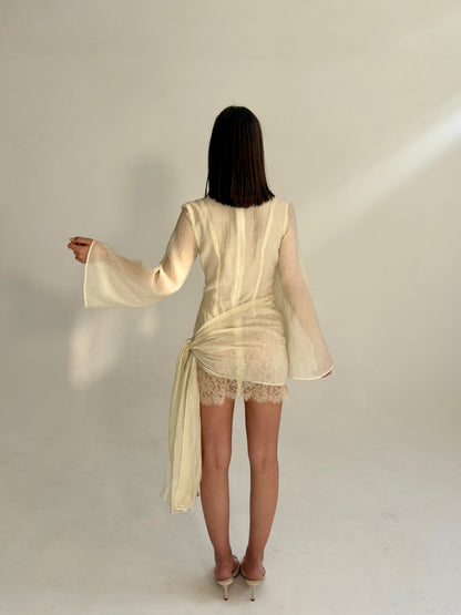 Limelight Dress in yellow lace