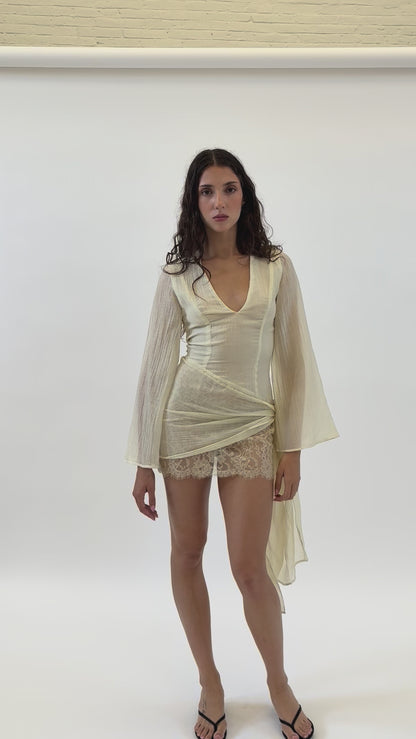 Limelight Dress in yellow lace